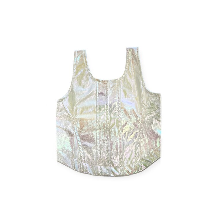 Flowers by Zoe Iridescent Pleather Corset Top
