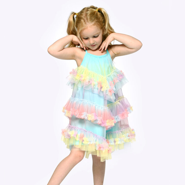 Sara Sara 3 Tier Rainbow Tutu Dress