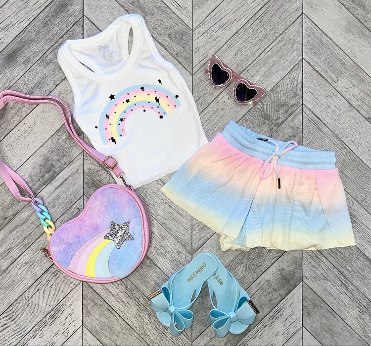 Flowers by Zoe Pastel Ombre Flutter Short