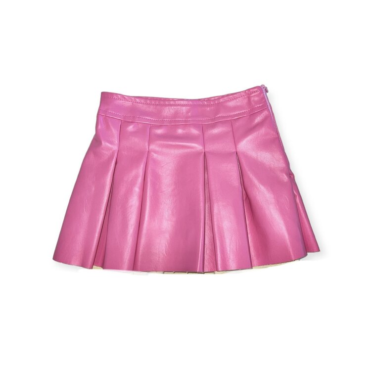 Flowers by Zoe Pleated Faux Leather Skort