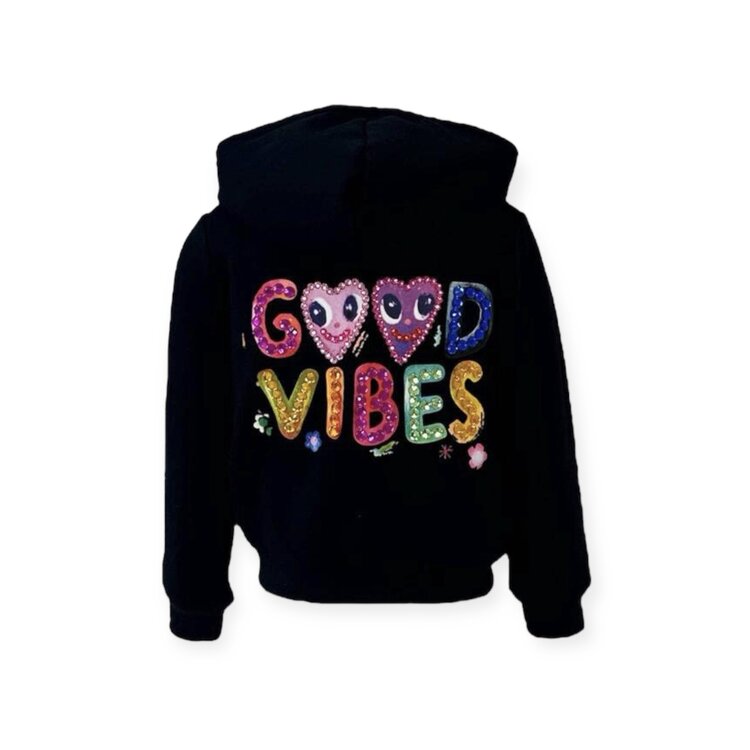Lola and the Boys Good Vibes Zip Hoodie