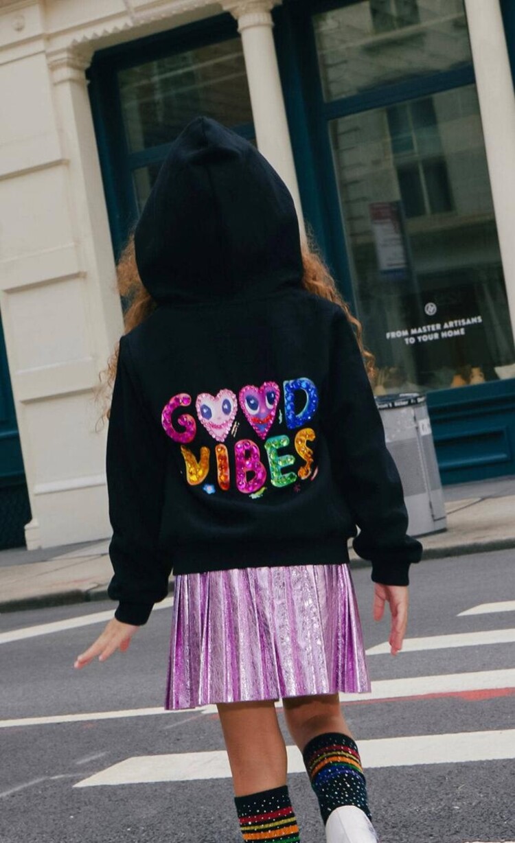 Lola and the Boys Good Vibes Zip Hoodie