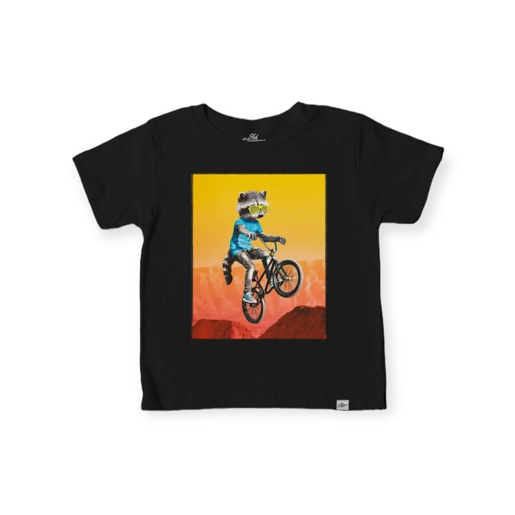 Kid Dangerous Biking Raccoon Tee