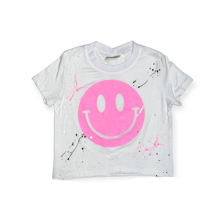 Firehouse Pink Happy Face Splatter Tee