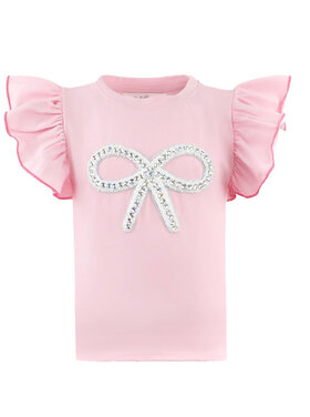 Dollfaced Kids Rhinestone Bow Tee