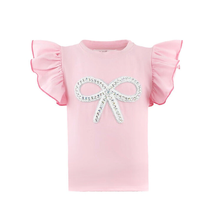 Dollfaced Kids Rhinestone Bow Tee