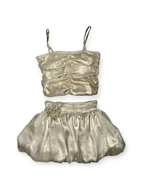 Flowers by Zoe Metallic Tube Top Bubble Skirt Set