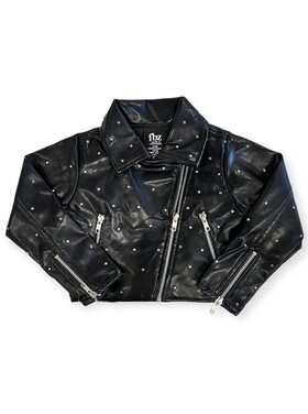 Flowers by Zoe Faux Leather Studded Jacket