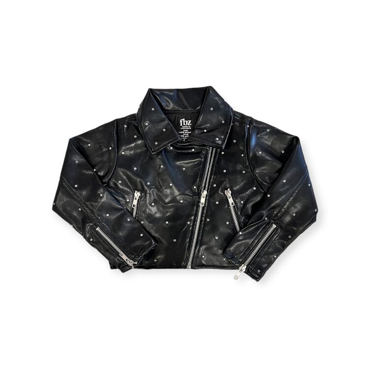 Flowers by Zoe Faux Leather Studded Jacket