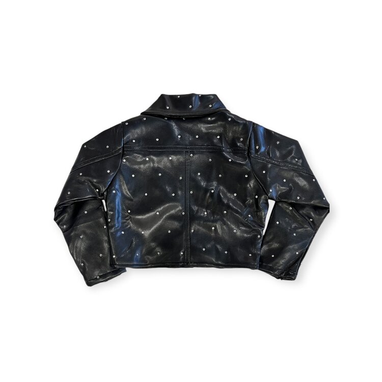 Flowers by Zoe Faux Leather Studded Jacket