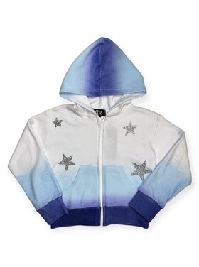 Flowers by Zoe Ombre Reverse Fleece Star Zip Hoodie