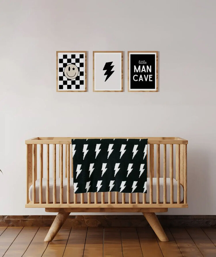 Lucky Panda Kids Lightning Bolt Fuzzy Baby Blanket