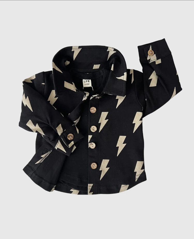 Lucky Panda Kids Black Bolts Shacket