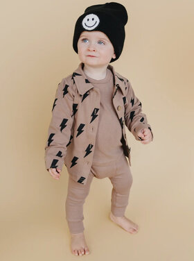 Lucky Panda Kids Mocha Bolts Shacket