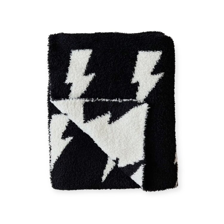Lucky Panda Kids Lightning Bolt Fuzzy Baby Blanket
