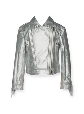 Hannah Banana Fringe Back Moto Jacket