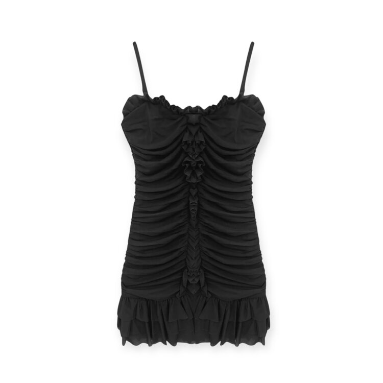 Katie J NYC Bobbi Mesh Ruffle Dress