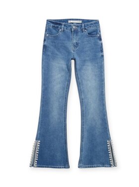 Tractr Bling Side Slit Flare Jean