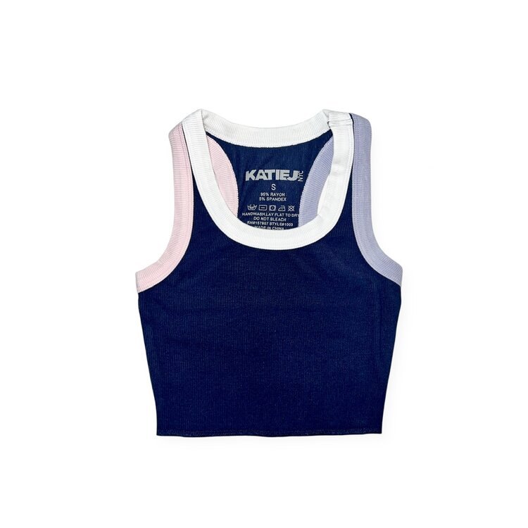 Katie J NYC Livi Contrast Trim Crop Tank