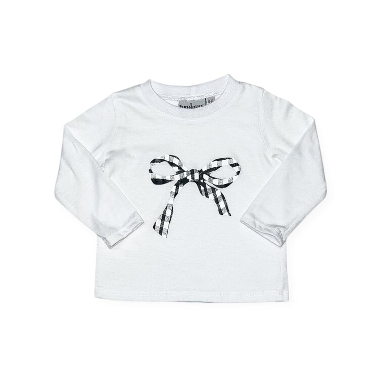 Firehouse Gingham Bow Infant LS Tee