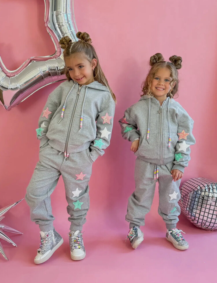 Ellie & Mila Sequin Star Patch Sweatsuit