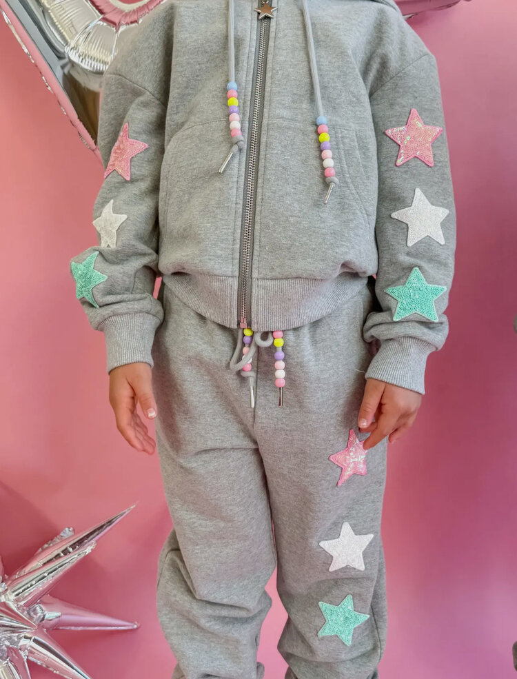 Ellie & Mila Sequin Star Patch Sweatsuit