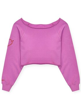 Katie J NYC Shane Off Shoulder Crop Sweatshirt
