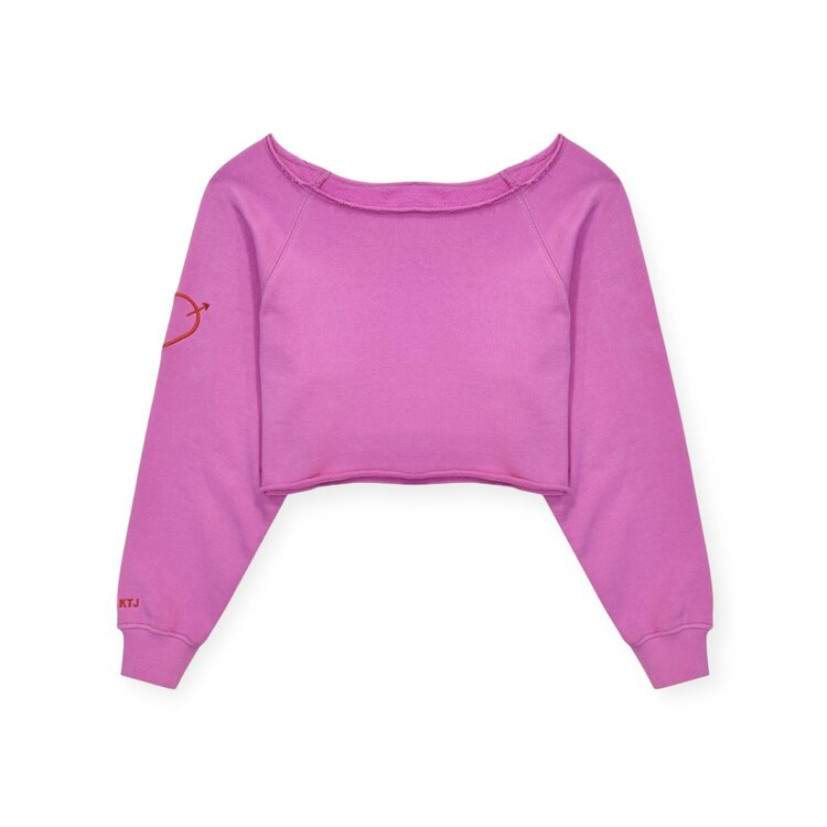 Katie J NYC Shane Off Shoulder Crop Sweatshirt