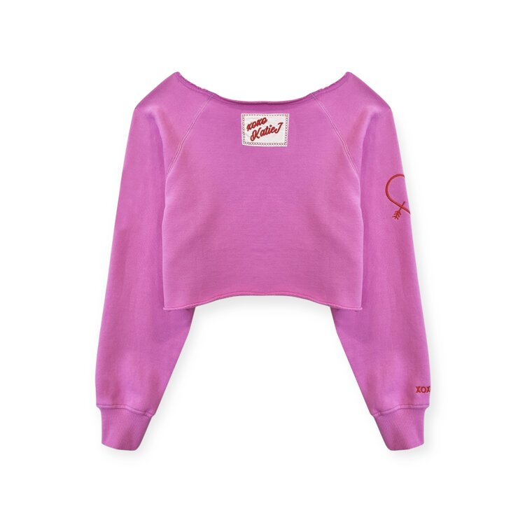 Katie J NYC Shane Off Shoulder Crop Sweatshirt