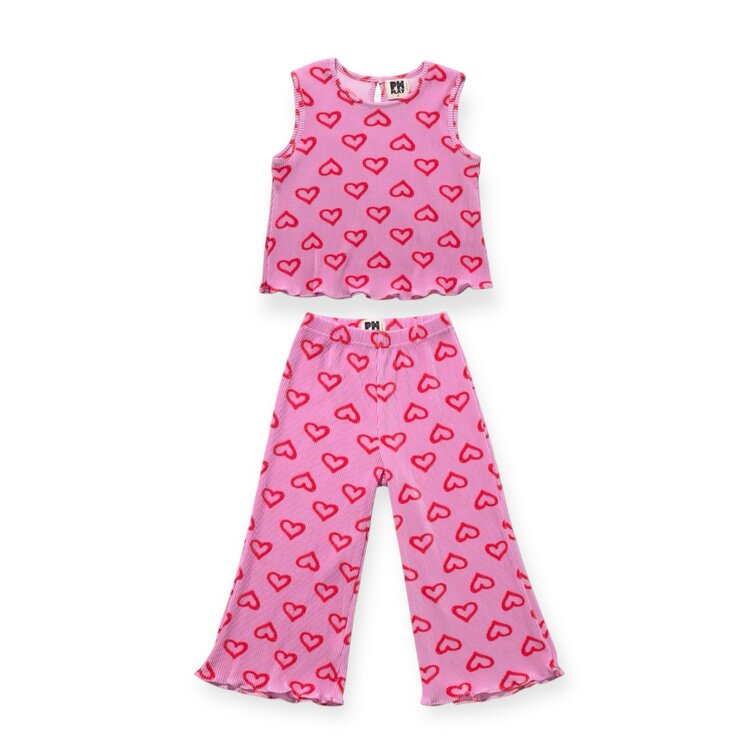 Petite Hailey Hearts Pleat Set
