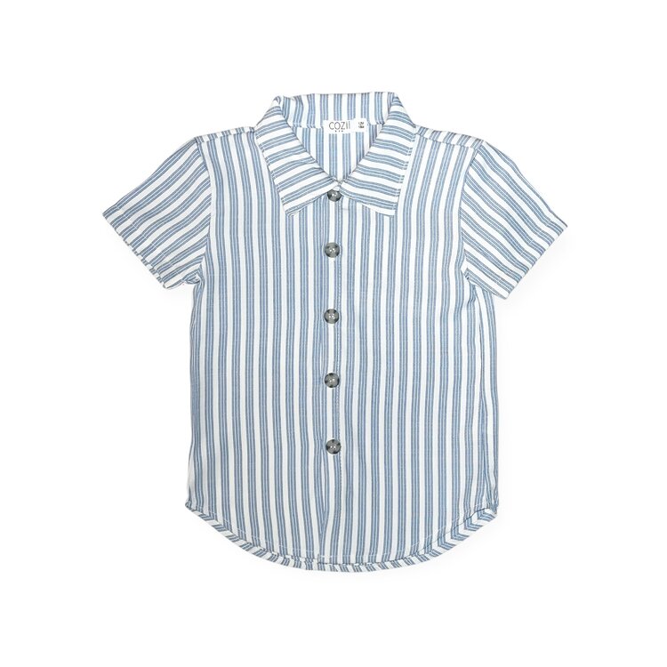 Cozii Pinstripe Button Down SS Shirt