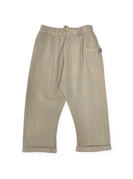 45R リネンキュプラアニマルプリントストローPANTS サイズ2 45R