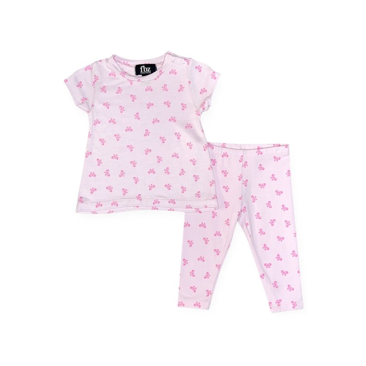 Flowers by Zoe Infant Allover Bows Tee/Legging Set