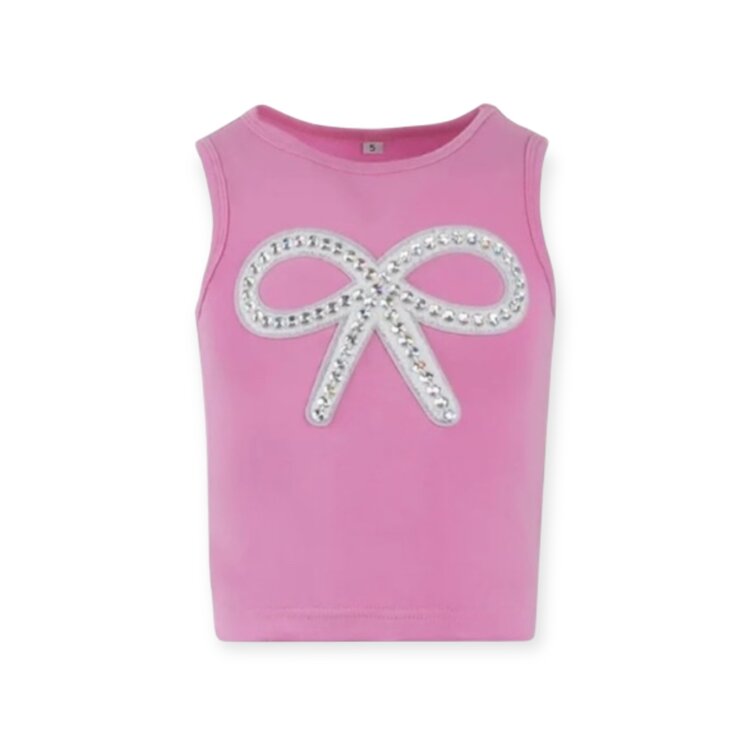 Dollfaced Kids Rhinestone Bow Tank
