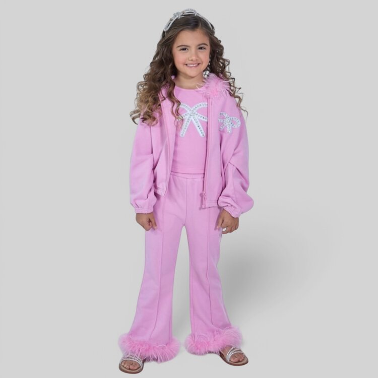 Dollfaced Kids Fringe Feather Bow Set