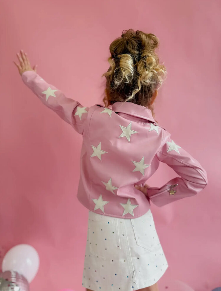 Ellie & Mila Faux Leather Stars Jacket