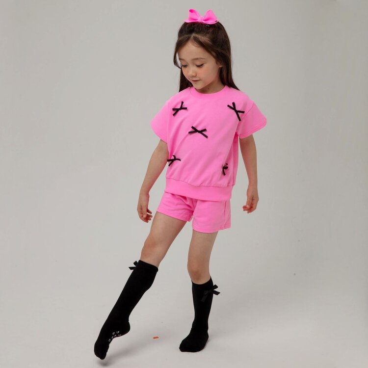 Petite Hailey Bows Sweat Short Set