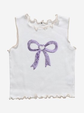Petite Hailey Sequin Bow Tank Top