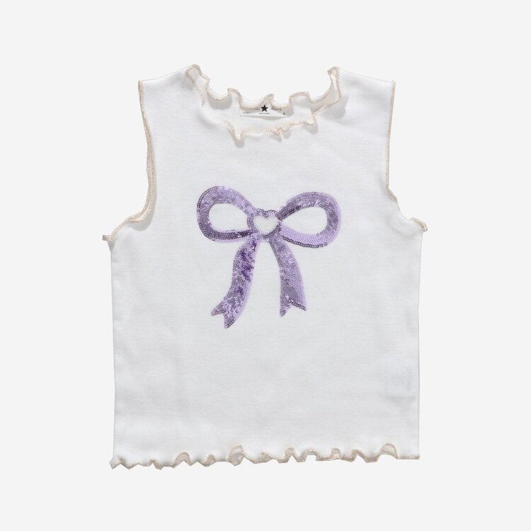 Petite Hailey Sequin Bow Tank Top