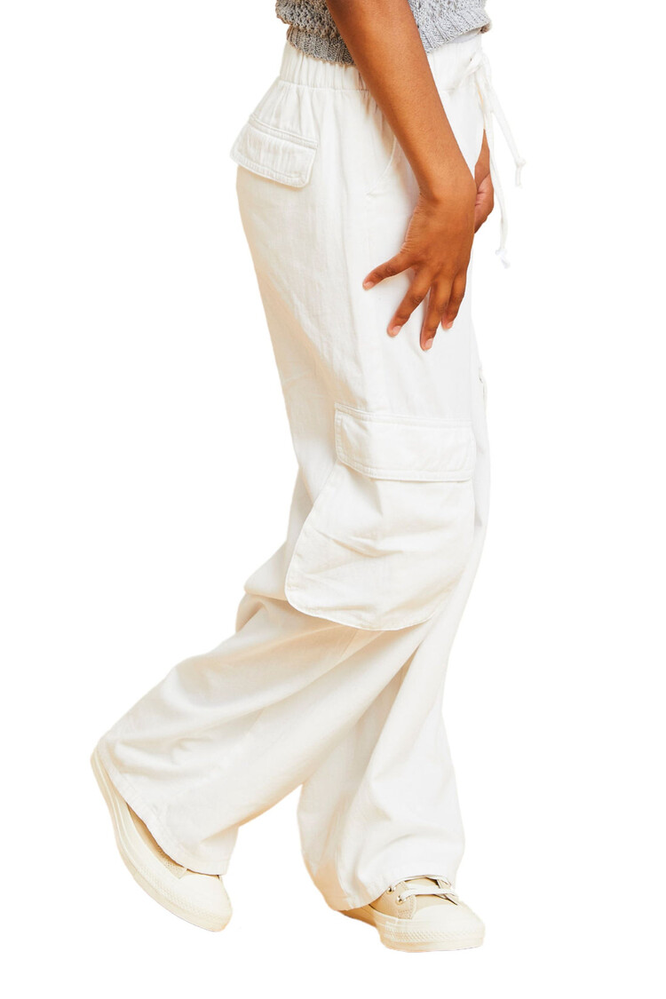 Tractr Twill Wide Leg Cargo Pant