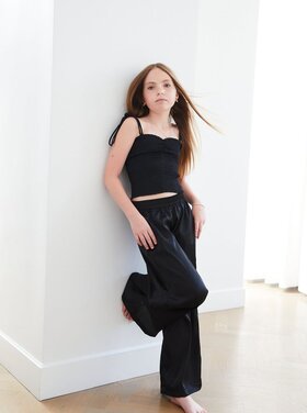 THEME Paris Satin Wide Leg Pants