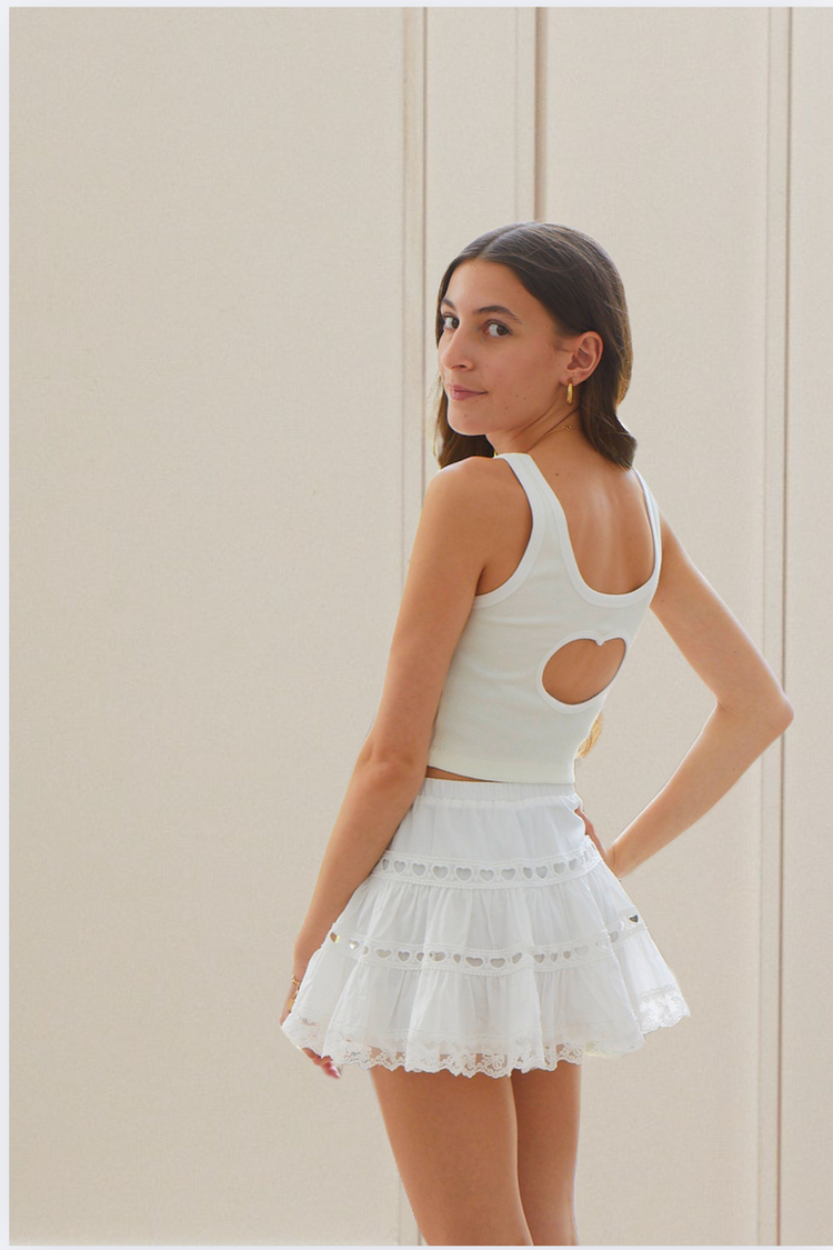 THEME Harlow Heart Cut Out Tank