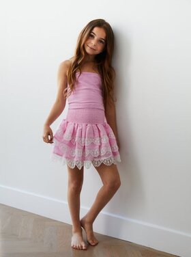 THEME Alexa Lace Trim Tube Top