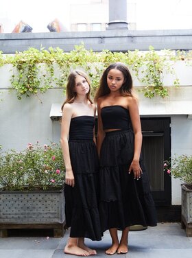 THEME Alexa Lace Trim Tube Top