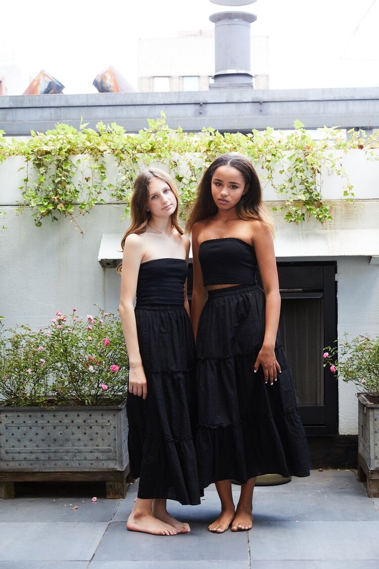 THEME Alexa Lace Trim Tube Top