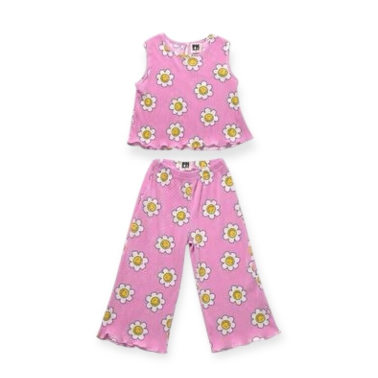 Petite Hailey Smiley Daisy Pleats Set