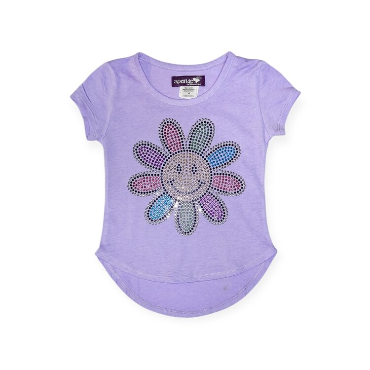 Sparkle by Stoopher Smiley Flower Sparkle Tee