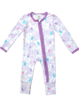Esme Sprinkle Bear Lace Trim Flip Footie