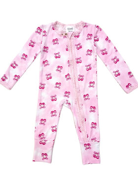 Esme Sweet Cherry Lace Trim Flip Footie