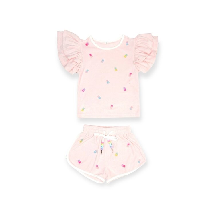 Mini Dreamers Candy Bear Terry Short Set
